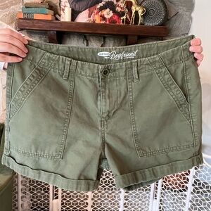 Old Navy olive boyfriend shorts